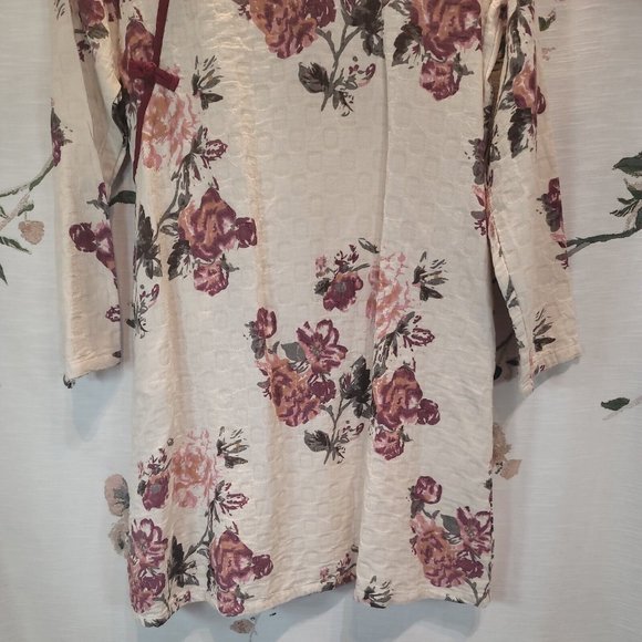 Minibee Asian Inspired Cotton Linnen Floral Dress Size Large NWT - Picture 5 of 10